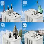 TESSAN Universal Travel Adapter with 2 USB Ports & 3 Type C, International Plug All-in-one Wall Charger for US EU UK AUS Travel
