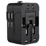1pc Travel Adapter with 2 USB Charging Ports, Dual USB Charger, World All In One Universal Travel Adapter, Wall Charger
