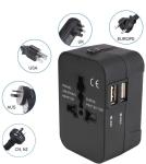 1pc Travel Adapter with 2 USB Charging Ports, Dual USB Charger, World All In One Universal Travel Adapter, Wall Charger