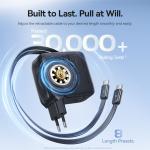 Baseus 67W GaN Charger With Dual Retractable Cable Fast Charger for iPhone Xiaomi Samsung Travel Charger Universal Phone Charger