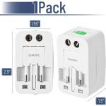 Universal Adapter for Travel, Compact International Power Adapter for USA, EU, UK, Australia, and India Outlets