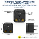 3pcs US Italy UK EU to AU Plug Adapter Universal Travel adapter Australia New Zealand Travel plug Power Converter Wall Charger
