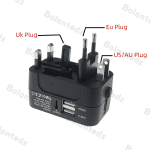 All in One Universal International Plug Adapter 2 USB Port 1 Type C World Travel AC Power Charger Adapter AU US UK EU Converter