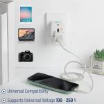 Universal Adapter for Travel, Compact International Power Adapter for USA, EU, UK, Australia, and India Outlets