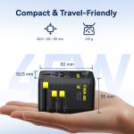 【NEW】Baseus 6-IN-1 GaN Phone Charger Universal Travel Adapter 45W/70W Retractable Cable 2AC Socket EU/UK/US Plug USB Charger