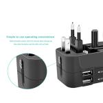 1pc Travel Adapter with 2 USB Charging Ports, Dual USB Charger, World All In One Universal Travel Adapter, Wall Charger