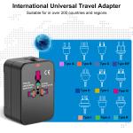Universal Travel Adapter with Dual USB Port UK to EU Plug Adaptor Wall Charger AC Power Converter World for USA EU UK AUS