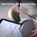 UGREEN 65W Universal Travel Adapter 2 USB-C 1 USB-A AC Socket GaN Charger Certified CE FCC UKCA TÜV For EU US UK Grounded Plug