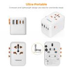 TESSAN 65W GaN Travel Adapter Universal Socket with 2 USB 3 Type C Fast Charging Internaitonal Power Adapter EU/UK/USA/AUS Plug