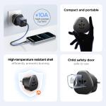 UGREEN Universal Travel Adapter Multi-Country Power Adapter EU/US/UK Plug Converter Compatible with EU US UK KR RU Outlets