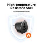 UGREEN Universal Travel Adapter Multi-Country Power Adapter EU/US/UK Plug Converter Compatible with EU US UK KR RU Outlets