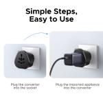 UGREEN Universal Travel Adapter Multi-Country Power Adapter EU/US/UK Plug Converter Compatible with EU US UK KR RU Outlets