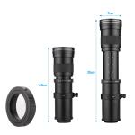 Camera MF Super Telephoto Zoom Lens F/8.3-16 420-800mm T Mount with Adapter Ring Universal 1/4 Thread Replacement for Canon