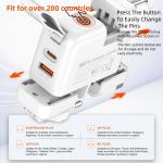 LDNIO GaN 65W Fast Charger Type C Universal Travel Adapter With US EU UK AUS Plug All-in-One Portable USB Charger For Travel