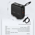 LDNIO GaN 65W Fast Charger Type C Universal Travel Adapter With US EU UK AUS Plug All-in-One Portable USB Charger For Travel