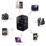 Universal Travel AC Power Phone Adapter Portable EU US UK AU Outlet Converter with Dual USB Socket World Conversion Wall Charger