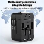 Universal Travel AC Power Phone Adapter Portable EU US UK AU Outlet Converter with Dual USB Socket World Conversion Wall Charger
