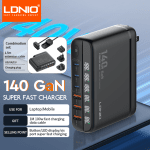 140W GaN USB C Charger Block LDNIO Type-C PD Fast Charger Universal Travel Adapter For iPhone Samsung iMac MacBook Laptop Switch