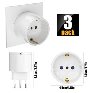 3pcs EU to IT Italy Travel Plug Adapter 250V European Universal Plug Converter AC Wall Charger Power Socket for Italy Travel