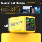 240W 6 Port Multi-Function USB Charger Fast Charging Wall Adapter for iPhone 17 Samsung POCO Xiaomi EU/US/UK Plug Quick Charger