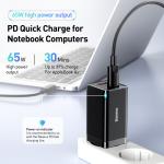Baseus 65W GaN Charger Quick Charge Type C PD QC Charger USB Charger Portable Fast Charger For Laptop iPhone 17 16 15 14 13 Pro