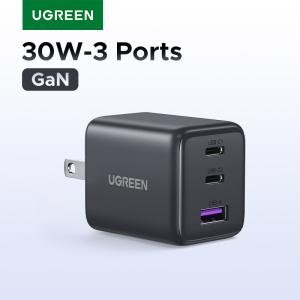 【US Plug】UGREEN 30W GaN Charger Mini PD 3.0 USB C Phone Charger For iPhone 17 16 15 Pro Max Samsung S25 Xiaomi Tablet iPad Air