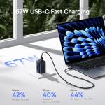 Baseus 67W GaN Charger Mini USB C Fast Charger Quick Charging Phone Charger For iPhone 17 16 Portable Travel Charger For Laptops