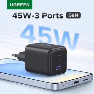 UGREEN 45W GaN Charger PD3.0 PPS QC3.0 USB C Fast Charger For Samsung S25 S24 Ultra iPhone 16 15 14 Pro Max iPad Xiaomi Tablet