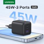 UGREEN 45W GaN Charger PD3.0 PPS QC3.0 USB C Fast Charger For Samsung S25 S24 Ultra iPhone 16 15 14 Pro Max iPad Xiaomi Tablet