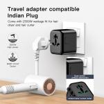 GaN 20W International Power Adapter,2 USB-C & 2 USB-A Fast Charging Travel Charger,Outlet Adapter Travel for Europe EU UK USA AU