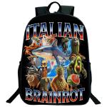 Funny Italian Brainrot Printed Backpack for Boys Girls Cappuccino Assassino Schoolbag Kids Bookbag Italian Brainrot Bags Mochila