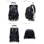 School Bag Kids Rolling Backpack for Boy Wheeled Backpack School Bag With Wheels Trolley Bookbag Carry on Luggage with Lunch Bag