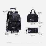 School Bag Kids Rolling Backpack for Boy Wheeled Backpack School Bag With Wheels Trolley Bookbag Carry on Luggage with Lunch Bag