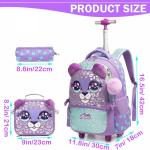 Rolling Backpack for Girls Kids Backpack with Wheels Backpack for Elementary Students Carry on Luggage Bookbag with Roller