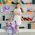 Rolling Backpack for Girls Kids Backpack with Wheels Backpack for Elementary Students Carry on Luggage Bookbag with Roller