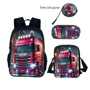 SCANIA Game Anime Children School Backpack Kids pencil bags stationery box laptop mochila children Gifts Three-Piece