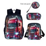 SCANIA Game Anime Children School Backpack Kids pencil bags stationery box laptop mochila children Gifts Three-Piece