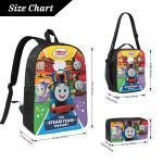 T-thomas And Friends Kids Backpack Lunch Box Pen Bags for Boys Girls Backpacks Large Capacity School bag Bookbag Set