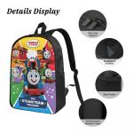 T-thomas And Friends Kids Backpack Lunch Box Pen Bags for Boys Girls Backpacks Large Capacity School bag Bookbag Set