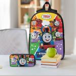 T-thomas And Friends Kids Backpack Lunch Box Pen Bags for Boys Girls Backpacks Large Capacity School bag Bookbag Set