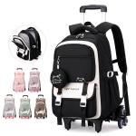 Children School Backpack Trolley Bag with Wheels Students Backpack Book Bag Rolling School bag for Girls Kids Wheeled Backpack