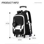 Children School Backpack Trolley Bag with Wheels Students Backpack Book Bag Rolling School bag for Girls Kids Wheeled Backpack