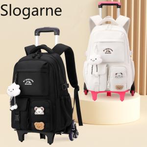 2025 Children Wheeled Backpack Students Schoolbag Rolling Backpacks Bag Kids School Trolley Bookbag Girls School Bag with Wheels