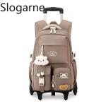 2025 Children Wheeled Backpack Students Schoolbag Rolling Backpacks Bag Kids School Trolley Bookbag Girls School Bag with Wheels