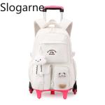 2025 Children Wheeled Backpack Students Schoolbag Rolling Backpacks Bag Kids School Trolley Bookbag Girls School Bag with Wheels