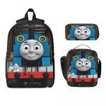 3Pcs T-thomas And Friends School bags Set for Kids Pencil Boxes Backpack Sets with Lunch Box For School Students Daypack
