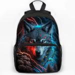 Large Capacity Howling Wolf School Backpack Kids Bookbag Animal Lion Elephant Backpack Boys Girls Schoolbag Laptop Bags Mochlia