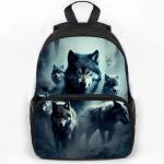 Large Capacity Howling Wolf School Backpack Kids Bookbag Animal Lion Elephant Backpack Boys Girls Schoolbag Laptop Bags Mochlia