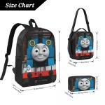 3Pcs T-thomas And Friends School bags Set for Kids Pencil Boxes Backpack Sets with Lunch Box For School Students Daypack