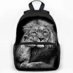 Large Capacity Howling Wolf School Backpack Kids Bookbag Animal Lion Elephant Backpack Boys Girls Schoolbag Laptop Bags Mochlia